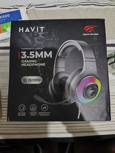 Headset Gamer Havit H2042D RGB Driver 50mm USB + P2 3,5mm Preto (PC/Notebook/Console)