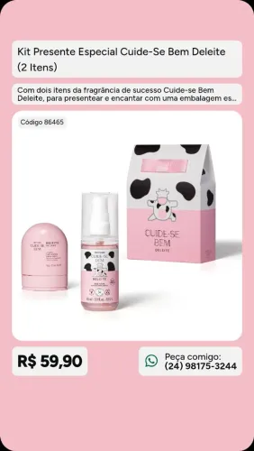 ? Kit Presente O Boticário Cuide-se Bem Deleite | Lacrado | R$ 69,90 ?