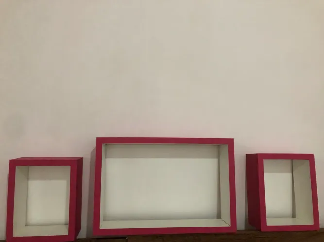 Nichos para decoração - Kit com 6 unidades Branco + Rosa
