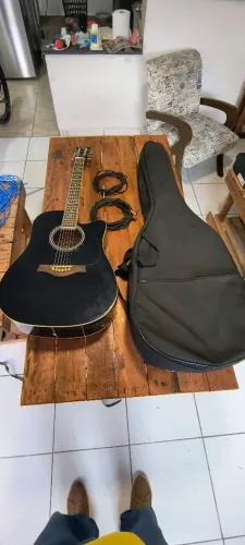 Violão Eletroacústico Folk PHX PX-36 Preto (com Bag e Cabos)