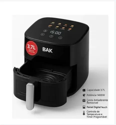 Air fryer Fritadeira Digital 3,7 litros 1400w Bak 220v