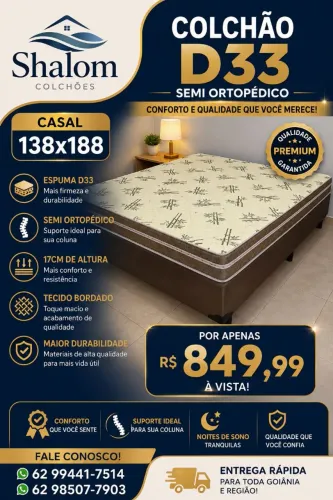 Colchão D33 casal com a base