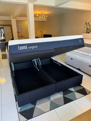 Cama box BAÚ KING COM COLCHÃO LUUNA ESPUMA COM CABECEIRA - Entrego!