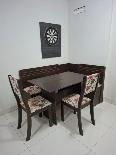 Conjunto de Jantar Compacto Madeira Escura
