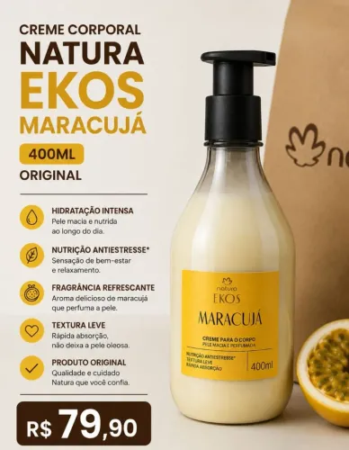 CREME CORPORAL NATURA EKOS MARACUJÁ 400ML ORIGINAL