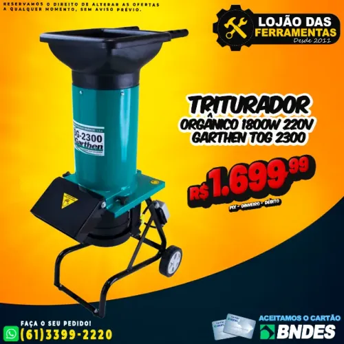 Triturador Orgânico 1800W 220V Garthen Tog 2300