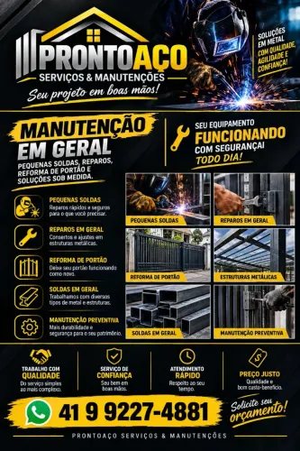 Manutenção de soldas e serralheria em geral !