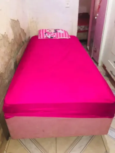 Cama Box Rosa De Solteiro Nova