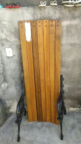 Banco de jardim ferro <br>Fundido com madeira