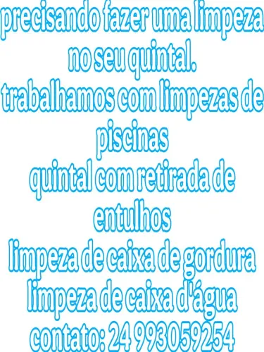 Limpeza em geral de quintal etc