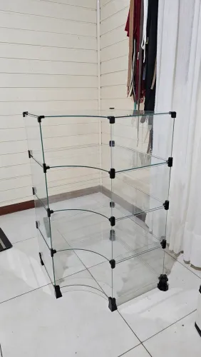 Estante Modular de Vidro 4 Níveis + Extra