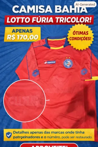 Camisa Bahia Oficial Lotto 2010 Fúria Tricolor