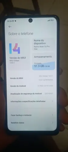 Redmi note 10 pro 128gb 11 de ram todo bom   funcionando tudo não faço troca 