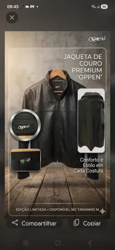 Jaqueta masculina de couro