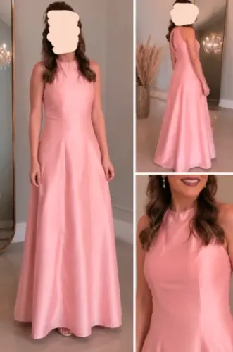 Vestido de festa salmão