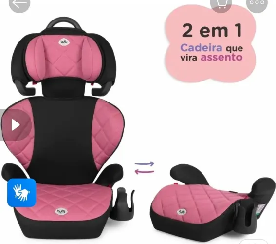 Cadeira Cadeirinha Infantil Bebê Carro Triton II Rosa Tutti Baby