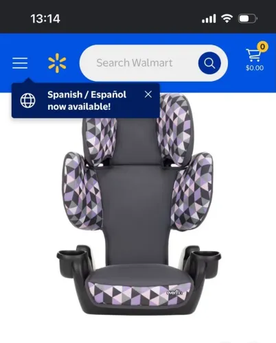 Cadeirinha infantil com encosto e porta copos