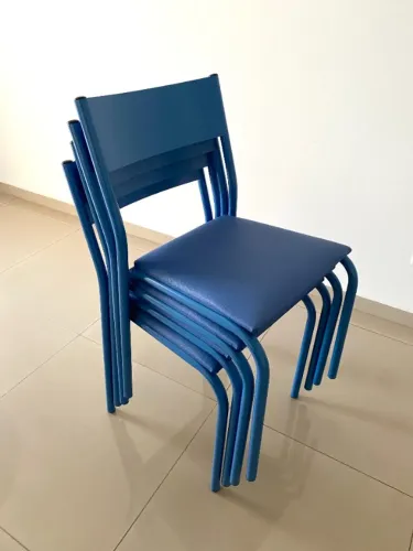 Conjunto 4 cadeiras Talk azul Tok&Stok