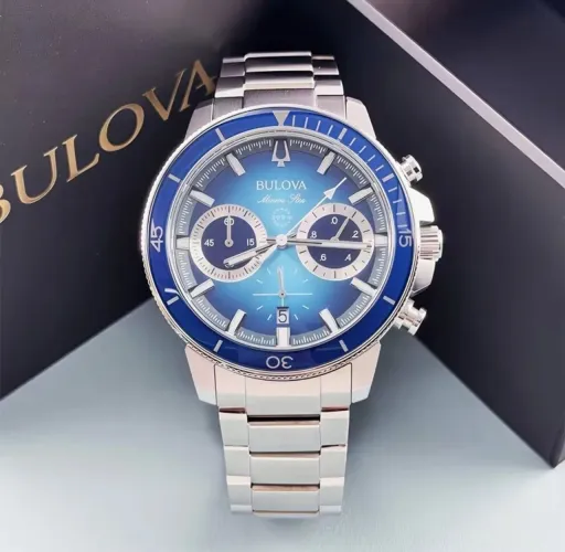 Bulova Marine Star Chrono 96B380 Novo na Caixa Azul