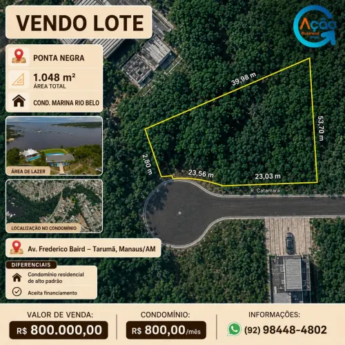 Lote à Venda Cond. Marina Rio Bello