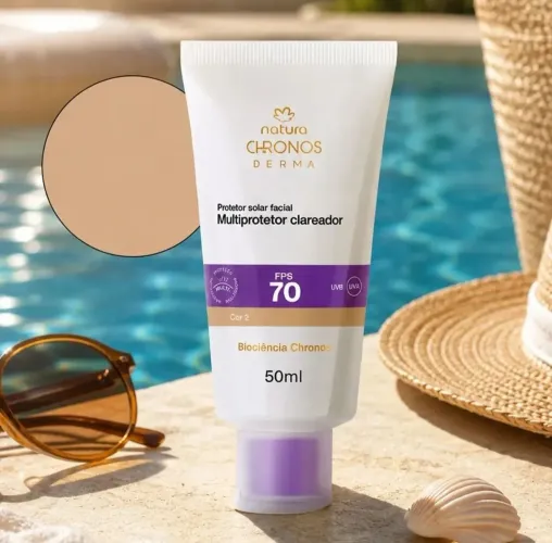 Protetor solar facial cronos Multiclareador Natura