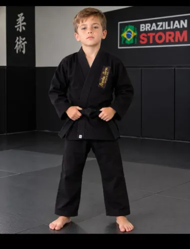 kimono infantil reforçado brazilian storm com faixa (novo)