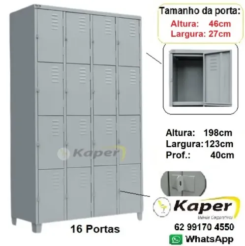 Guarda Volumes 16 portas - Roupeiro de aço ( novo ) escaninho