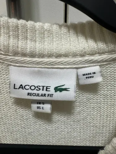 Suéter Lacoste original creme tamanho US L