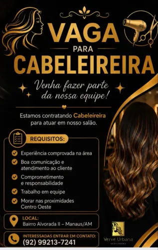 Vaga para Cabeleireira 