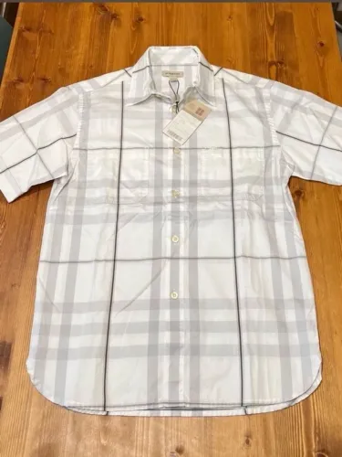 camisa burberry check branca manga curta 12 anos tag original 100% original