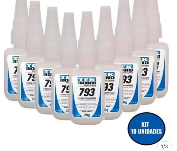 Kit com 10 cola Tek Bond instantânea 793 20gr