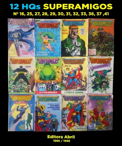LOTE HQ SUPERMAMIGOS Nº 16,25,27,28,29,30,31,32,33,36,37,41 - Editora Abril - 1986-1988