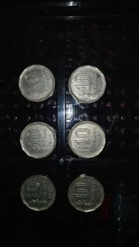 6 Moedas Antigas 10 Pesos Argentinos
