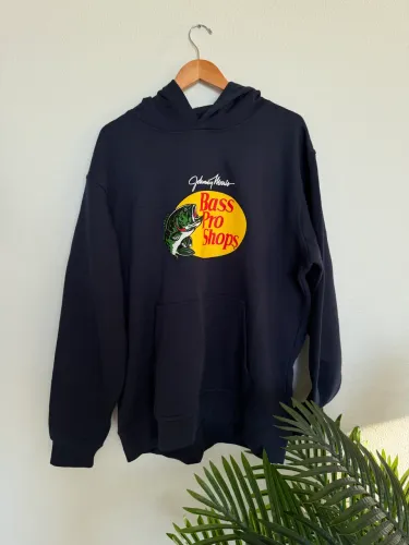 moletom importado Bass pro Shops - azul marinho tamanho americano L
