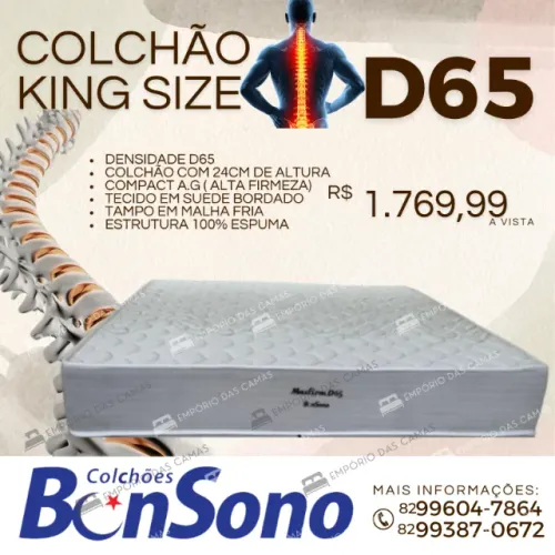 Colchão king size espuma D65 ortopédico bonsono pronta entrega 