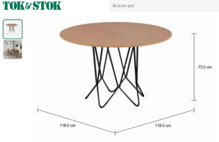 Mesa redonda - Tok&Stok (cadeira inclusas).