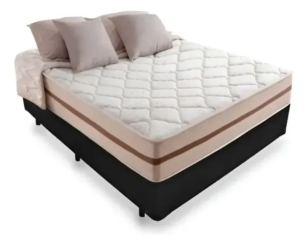 Cama Box Casal no Preto Completa com Colchão - Pronta Entrega
