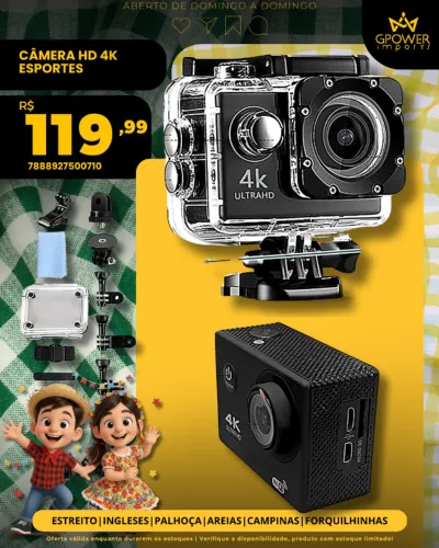 CÂMERA ESPORTES HD 4K