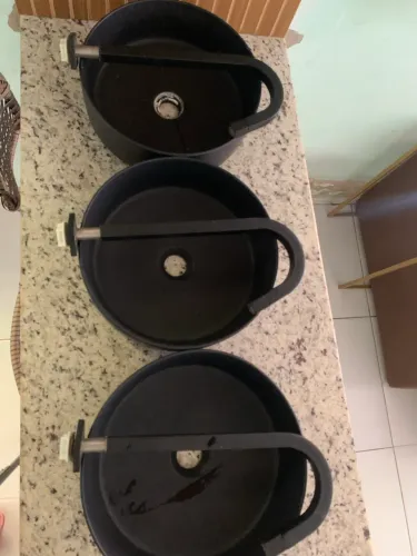 Kit 3 Cubas sobrepor cerâmica c/ torneira 35 cm