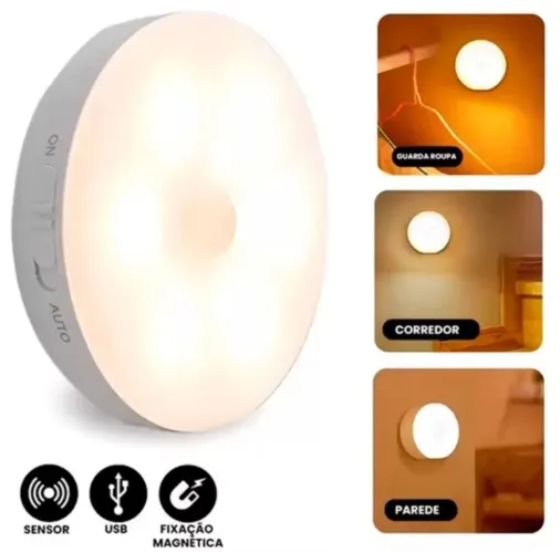 Lâmpada led parede sensor de movimento cor Branco frio