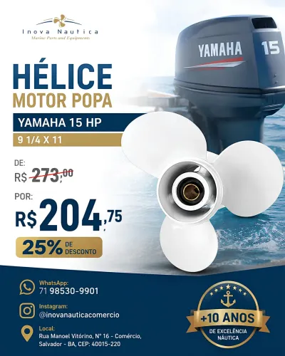 Hélice para motor de popa Yamaha 15 HP