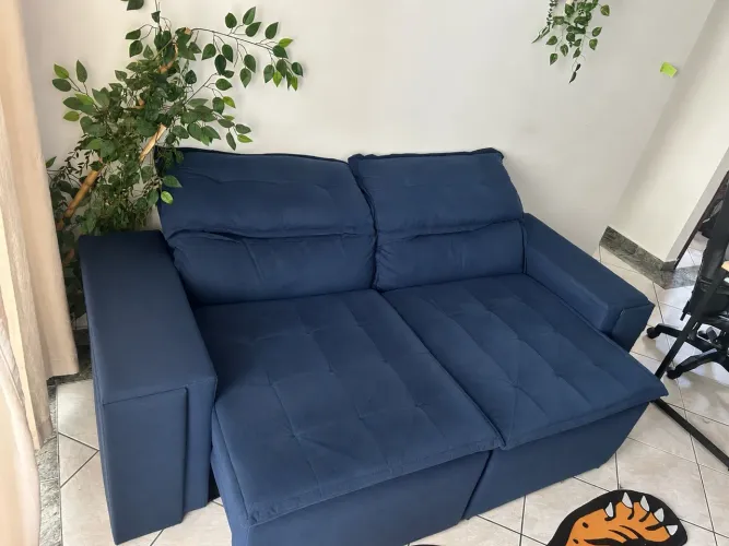 Sofá reclinável azul