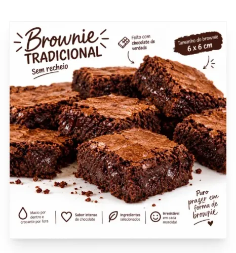 10 Brownie gourmet tradicional embalados para Eventos|Festas|Lembrancinha Maternidade