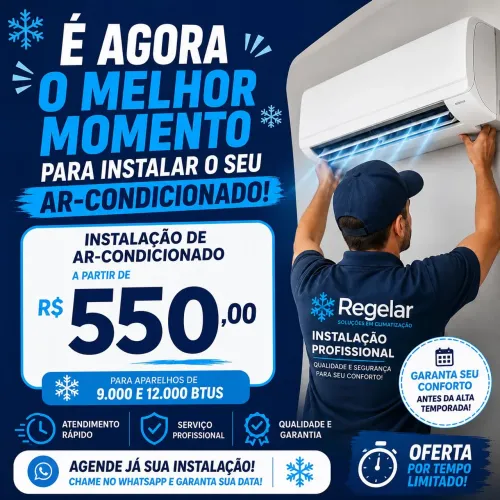 PROMOÇÃO AR CONDICIONADO INSTALAÇÃO MANUTENÇÃO 