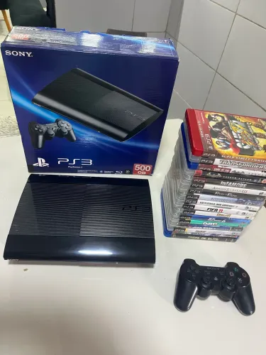 Ps3 Super slim 500gb na caixa impecável raridade