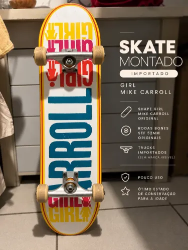 Skate Montado Importado Girl Mike Carroll + Rodas Bones STF