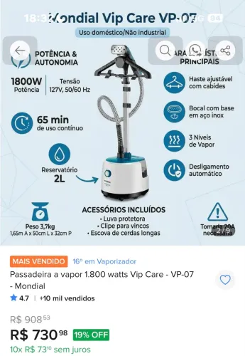 Passadeira a vapor mundial