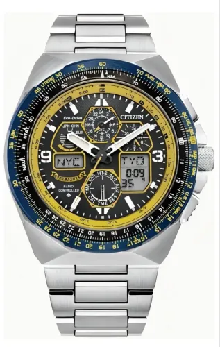 Citizen Promaster Blue Angels Skyhawk Eco-drive Jy8125-54l Prateado Amarelo