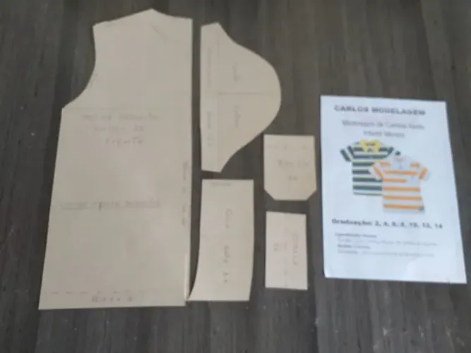 Moldes Gabarito em Material Rígido - Camisa Apolo Infantil