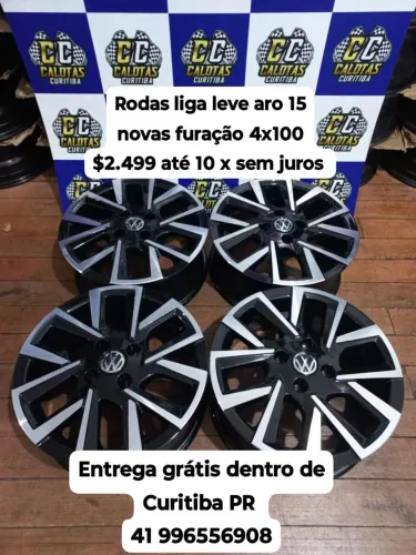 Rodas aro 15 esportivas furação 4x100 novas sem uso $2.499 até 10 x sem juros